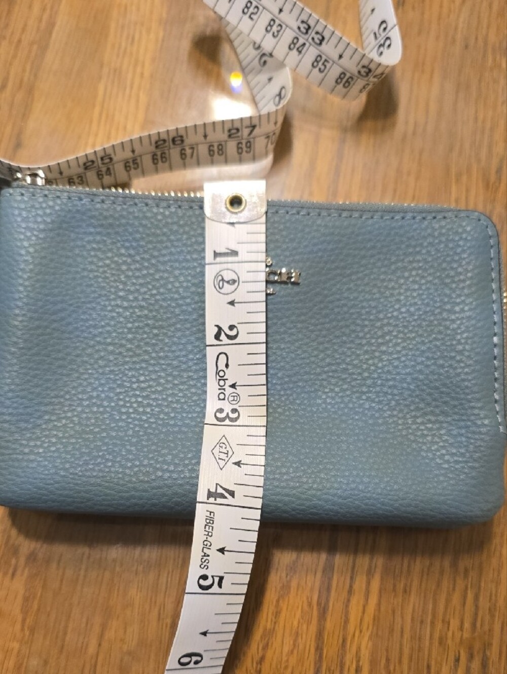 Coach Pebbled Leather Wristlet in Blue - Picture 7 of 8